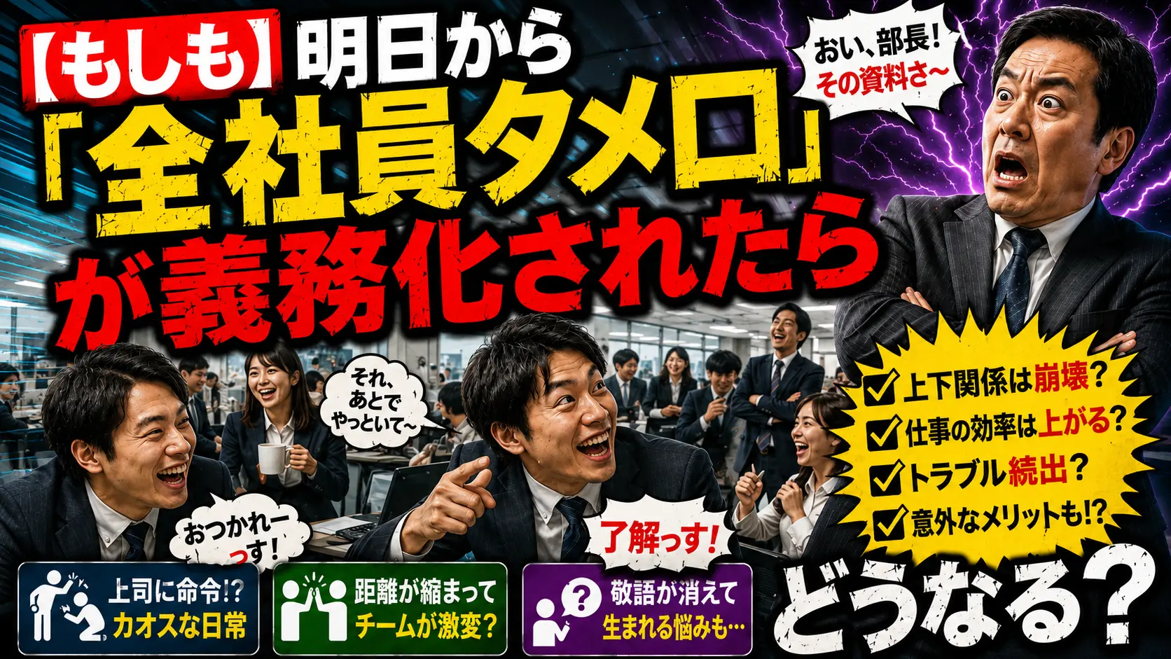 【もしも】明日から「全社員タメ口」が義務化されたらどうなる？
