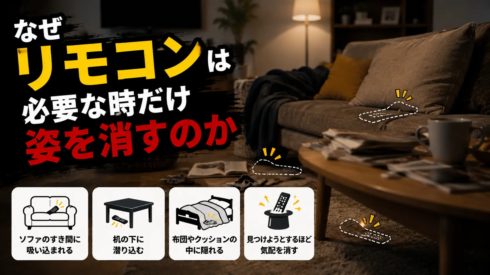【未解決】なぜリモコンは必要な時だけ姿を消すのか