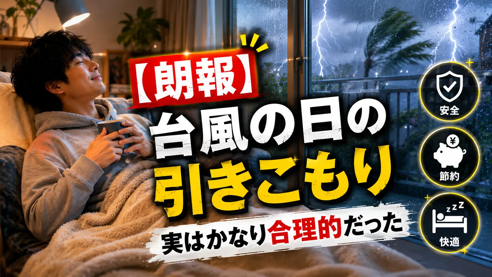 【朗報】台風の日の引きこもり、実はかなり合理的だった