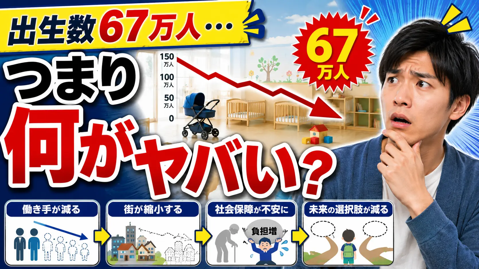 【考察】出生数67万人ってつまり何がそんなにヤバいのか