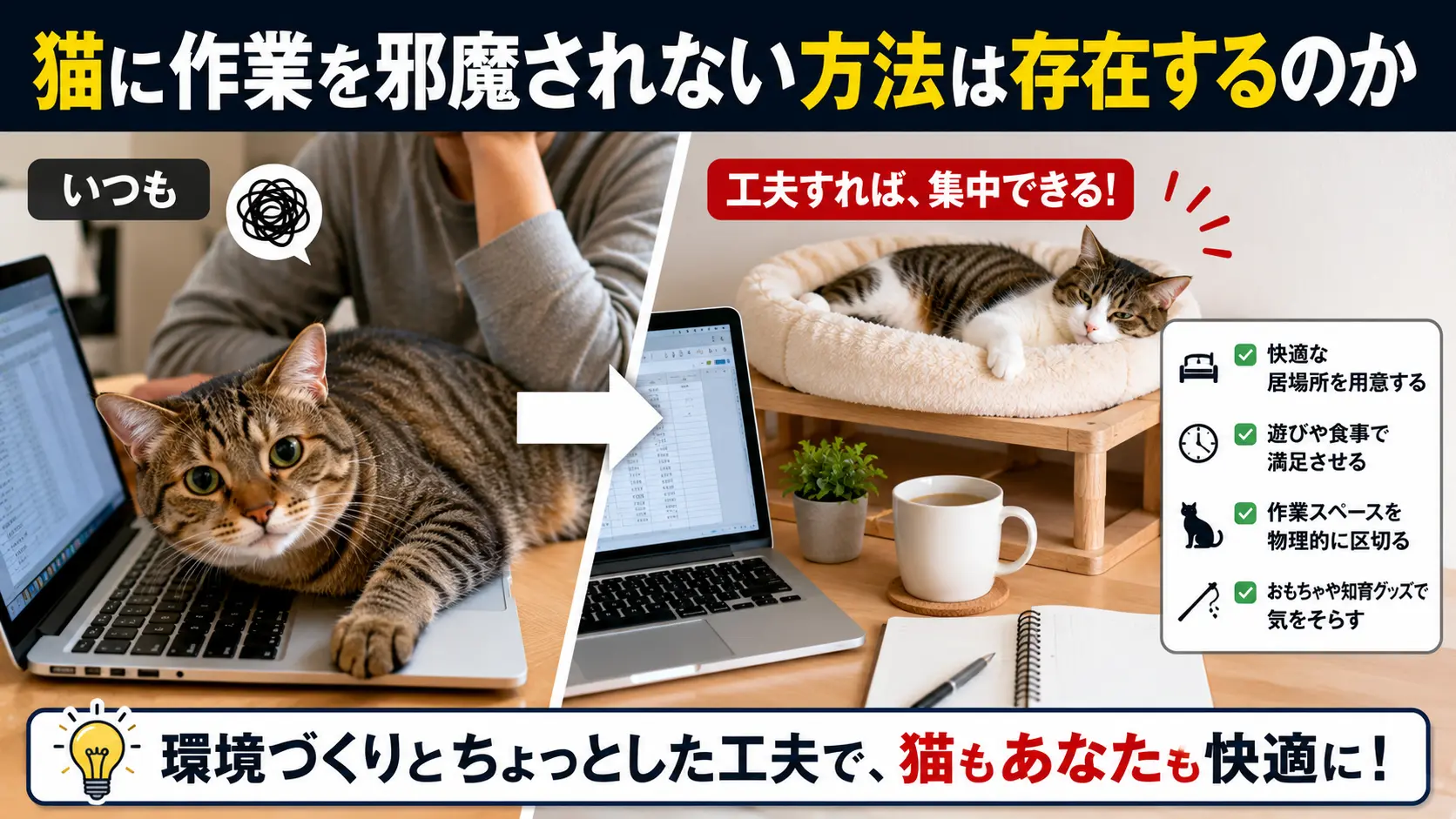 【検証】猫に作業を邪魔されない方法は存在するのか