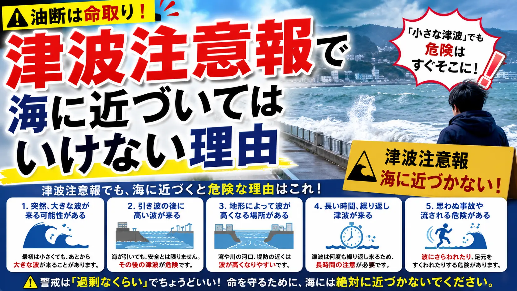 【注意喚起】津波注意報で海に近づいてはいけない理由